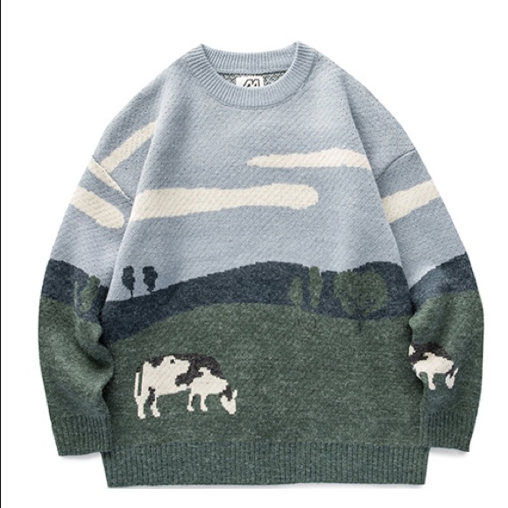 Cows on the Horizon Graphic Sweater